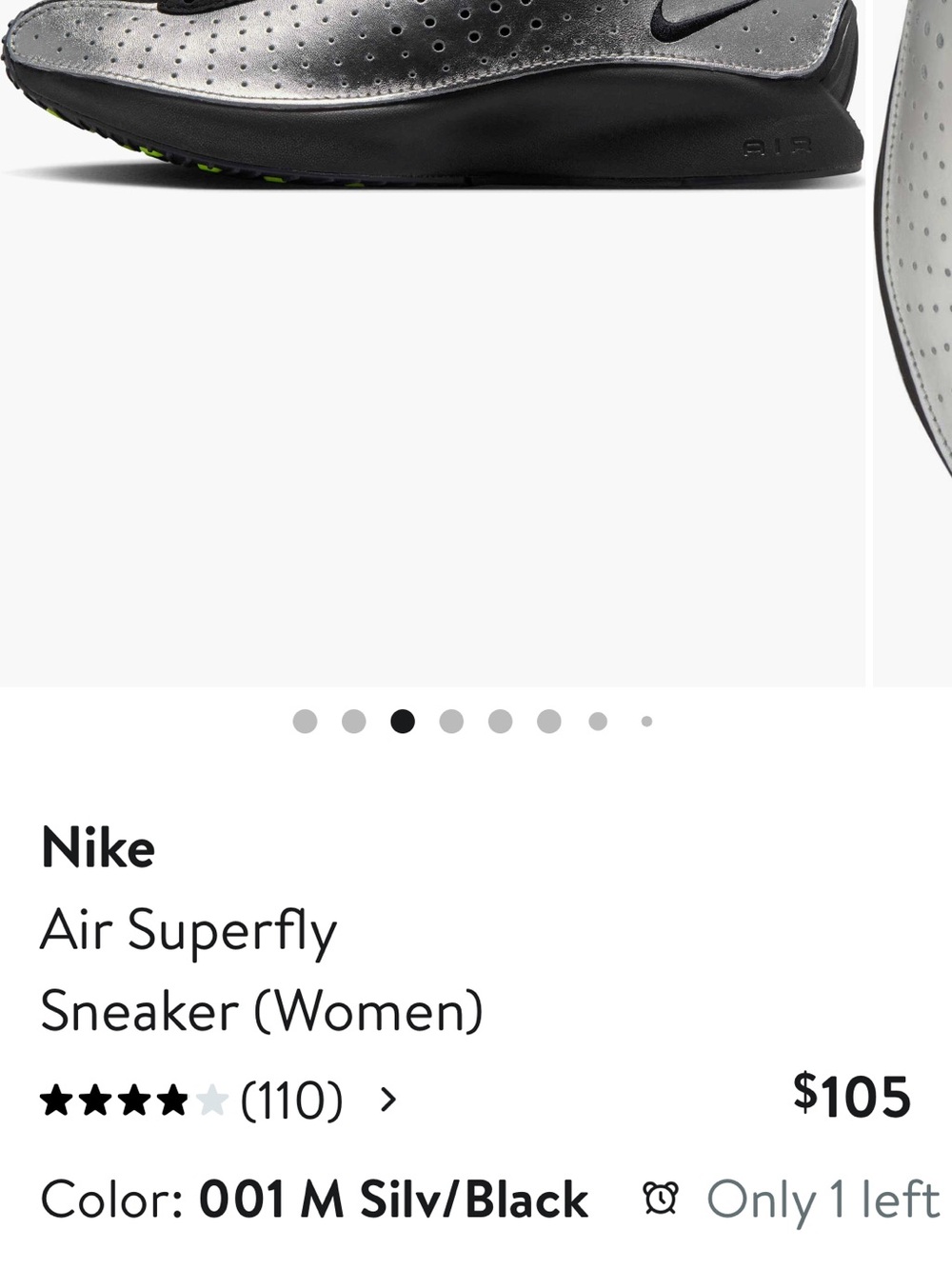 Nike Air Superfly Women's Sneaker — Silver/Black